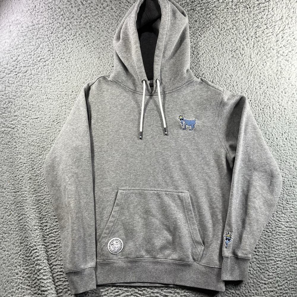 GOAT USA Hoodie Mens Small Gray Crown Goat Logo Pullover Sweatshirt Fall 2022
